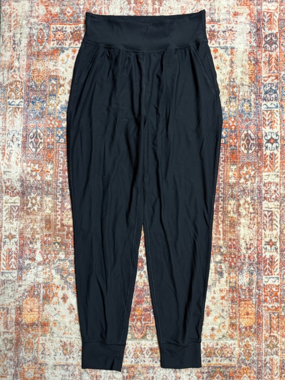 Old Navy Active Powersoft Ribbed Legging Joggers Black High Rise Tall Large - Picture 2 of 4